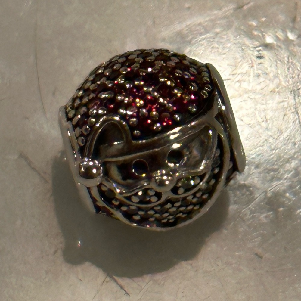 Pandora Moments Retired Christmas Sparkling Santa Charm